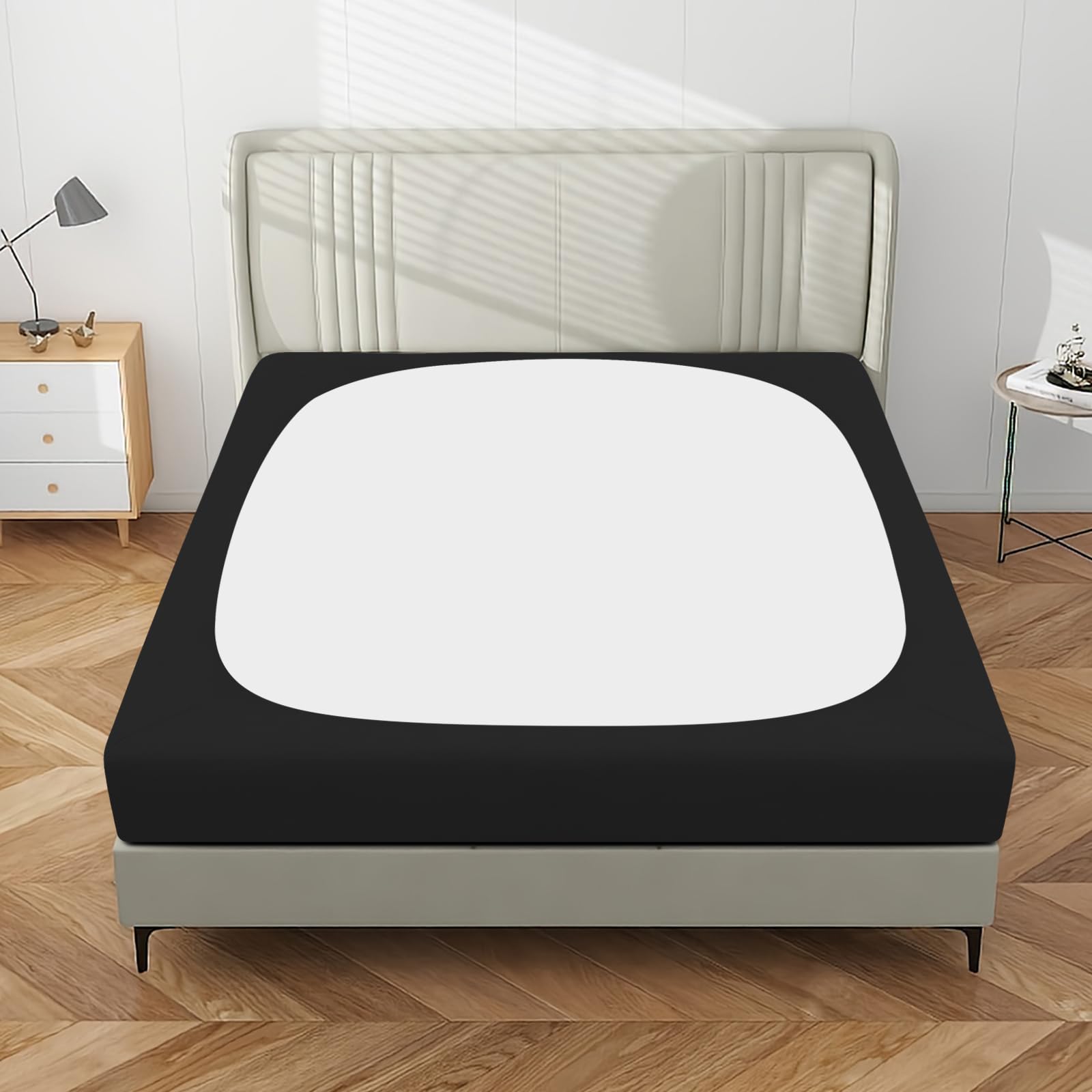 Purefit Stretchy Box Spring Cover King - Elastic Fitted Box Spring Wrap Around 4 Sides, Wrinkle & Fading Resistant Fits King And C-King Size Beds, Black